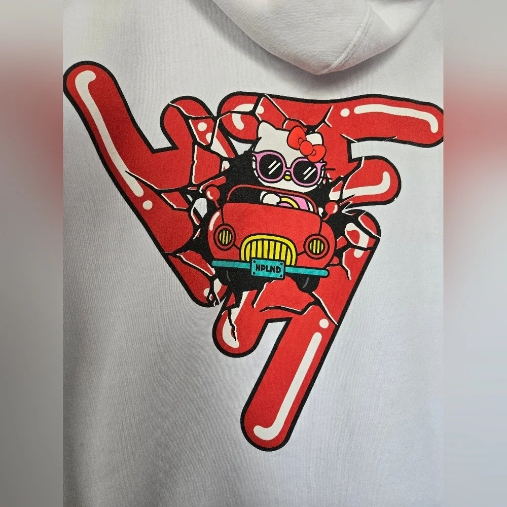 🚗 Hypland x Hello Kitty Hoodie | Car Break White | Size [L] - Picture 6 of 8